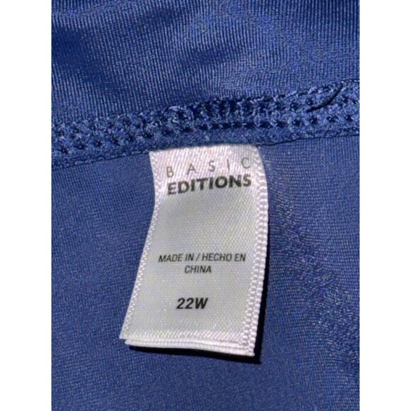 Basic Edition Womens Navy Blue Athletic Swim Skirt With Built-In Briefs - Picture 7 of 8